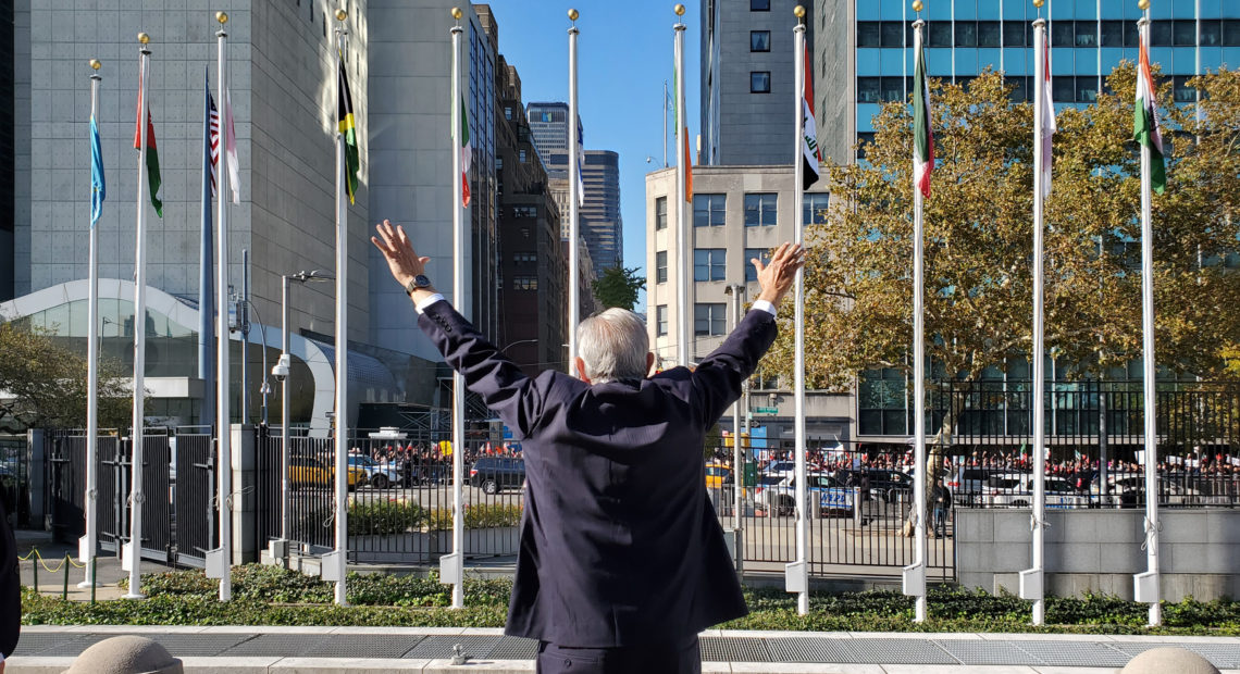 López Obrador ante la ONU. Foto tomada de @lopezobrador_