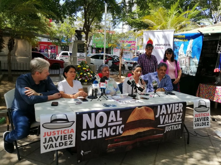 Rueda de prensa en Culiacán Sinaloa tras seis años de impunidad de asesinato del periodista Javier Valdez.