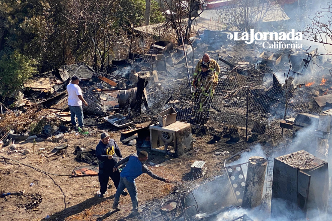 Un incendio se registró en la colonia Camino Verde, el 14 de noviembre de 2024.