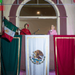 La alcaldesa Rocío Adame durante la ceremonia del Grito de Independencia..